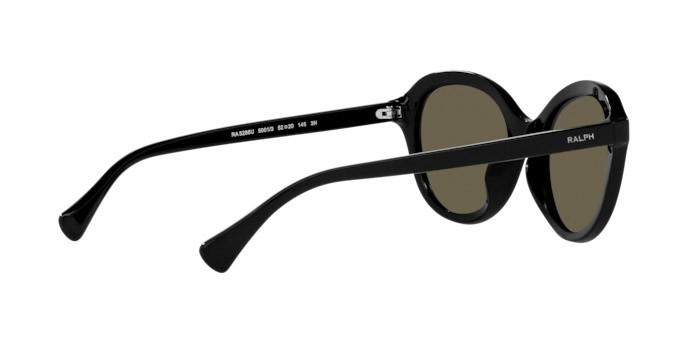 Sunglasses Ralph RA 5286U (5001/3) color shiny black shape round lenses brown