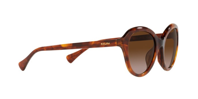 Sonnenbrillen Ralph RA 5286U (601113) farbe shiny orange havana form rund gläser gradient brown