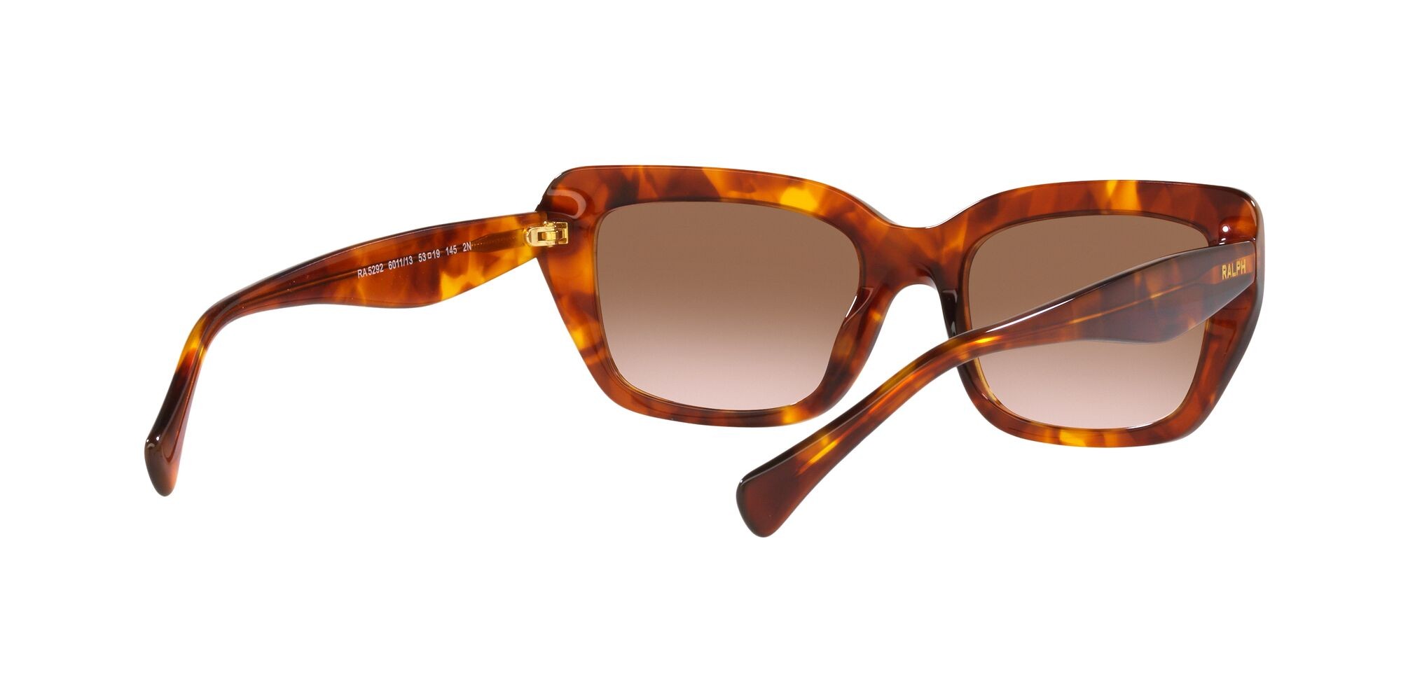 Sonnenbrillen Ralph RA 5292 (601113) farbe havana arancione brillante form rechteckig gläser marrone sfumato