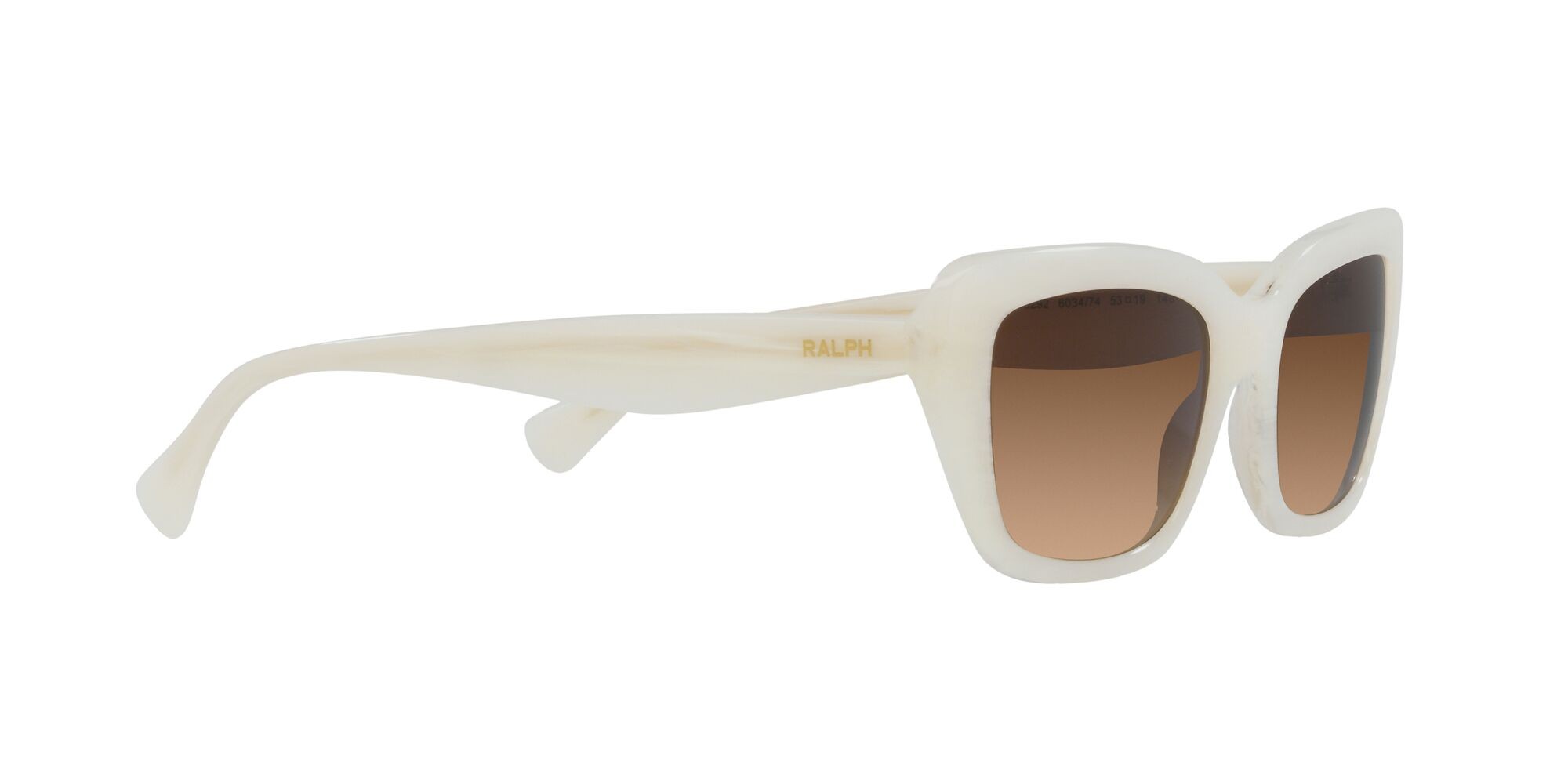 Sunglasses Ralph RA 5292 (603474) color shiny chalk cream shape rectangle lenses marrone sfumato