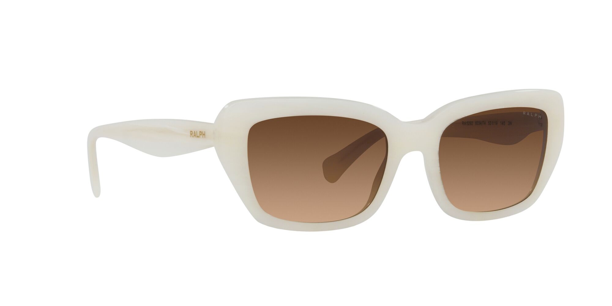 Sunglasses Ralph RA 5292 (603474) color shiny chalk cream shape rectangle lenses marrone sfumato
