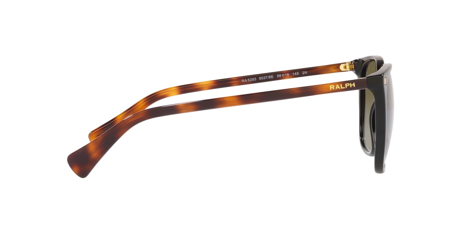 Sunglasses Ralph Vvcv RA 5293 (60378E) color nero lucido shape square lenses verde sfumato