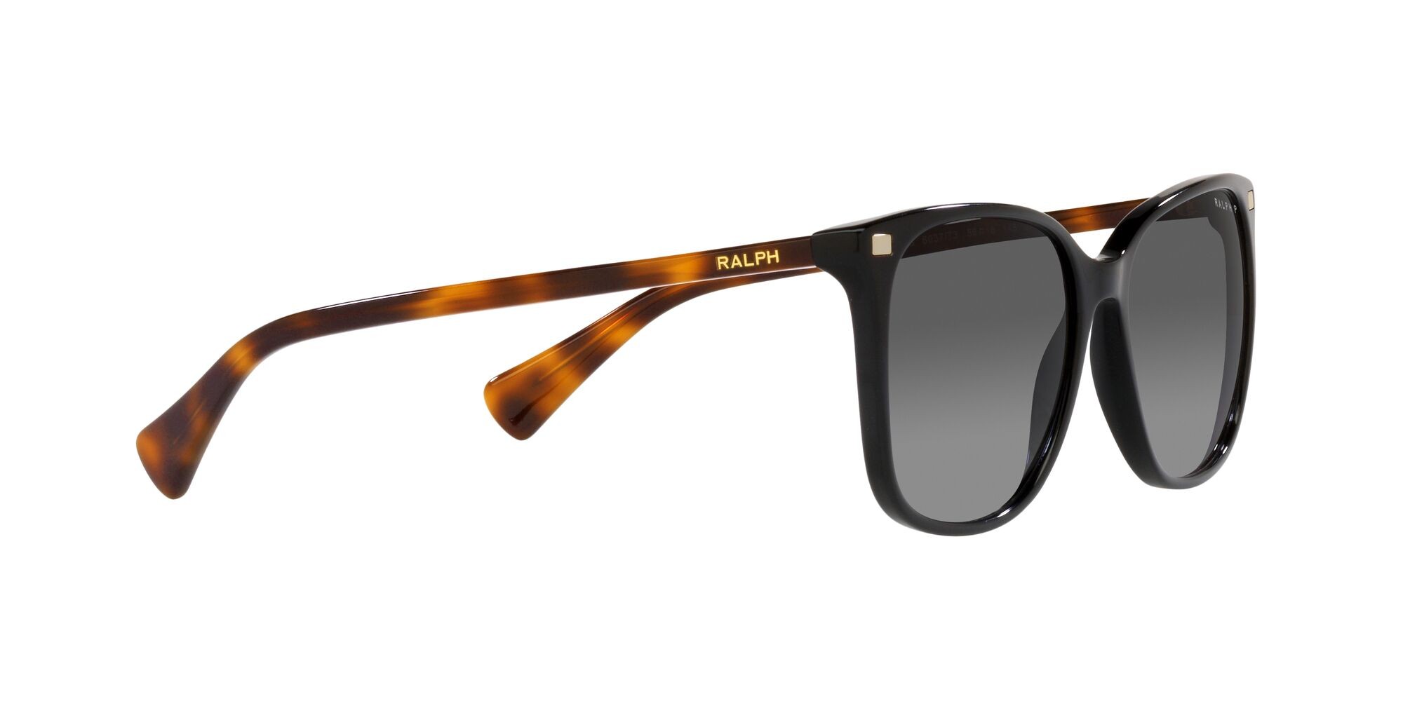 Sunglasses Ralph Vvcv RA 5293 (6037T3) color nero lucido shape square lenses polar marrone sfumata