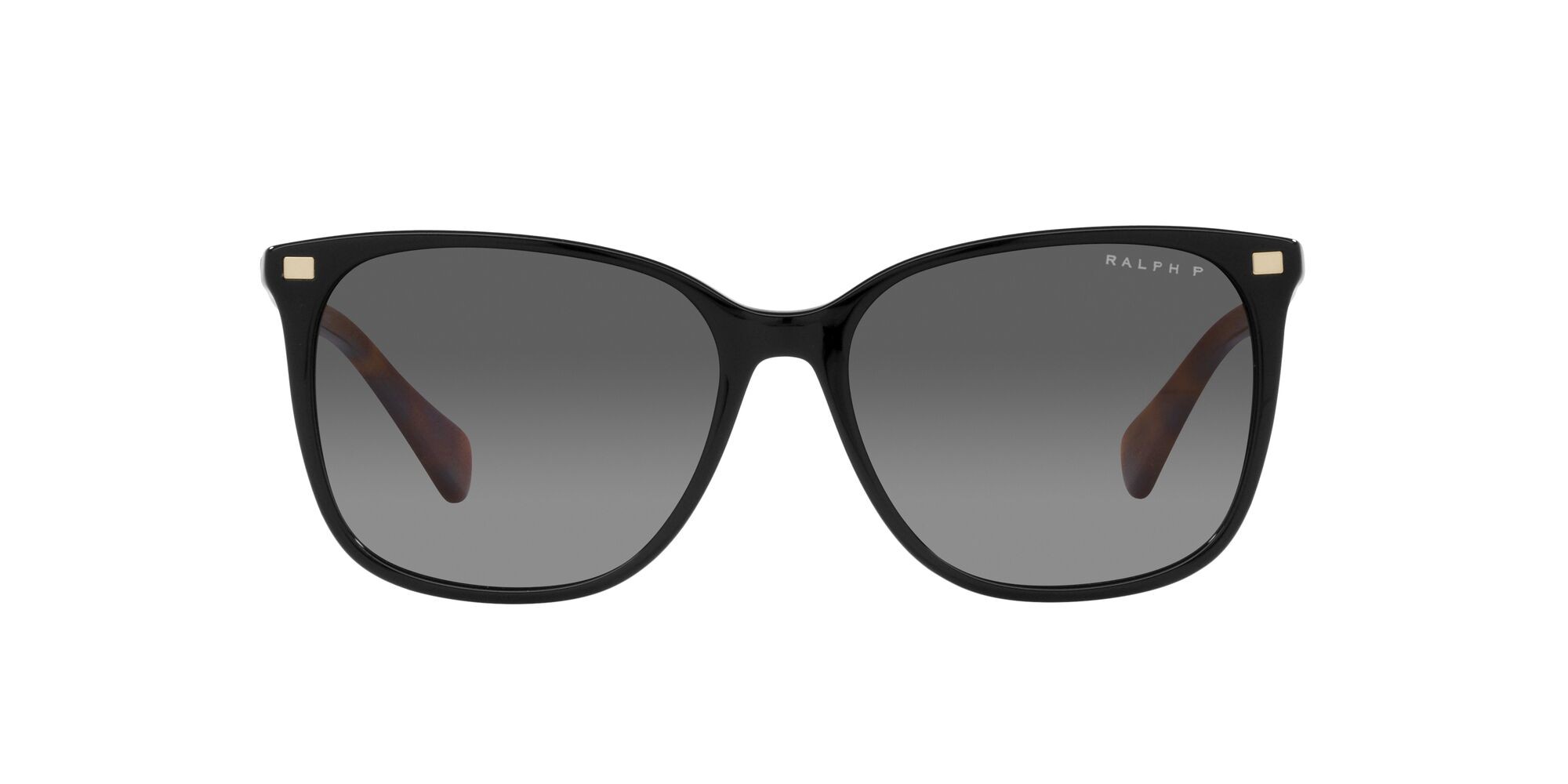 Sunglasses Ralph Vvcv RA 5293 (6037T3) color nero lucido shape square lenses polar marrone sfumata