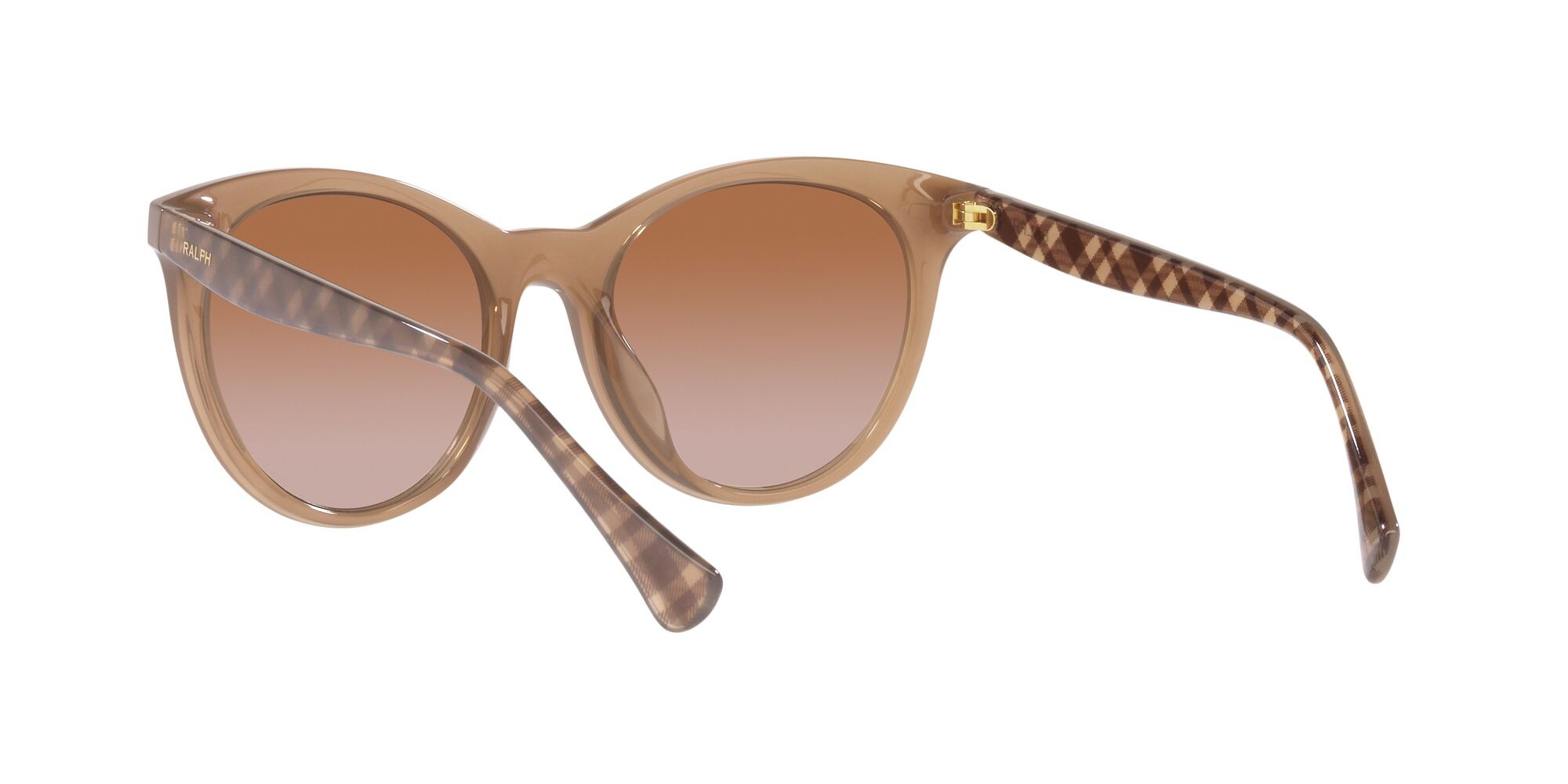 Sonnenbrillen Ralph RA 5294U (575013) farbe caramello brillante trasparente form rund gläser marrone sfumato