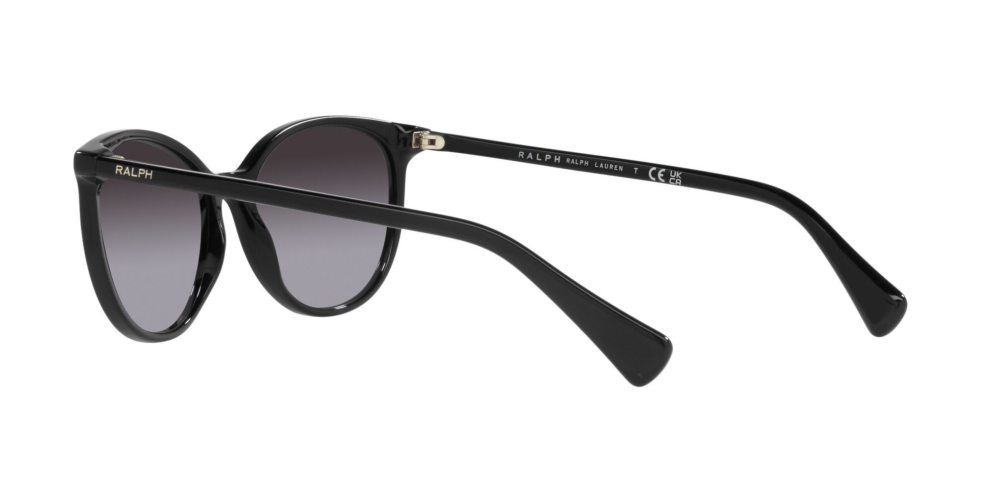 Sunglasses Ralph RA 5296 (500187) color nero lucido shape round lenses grigio sfumato