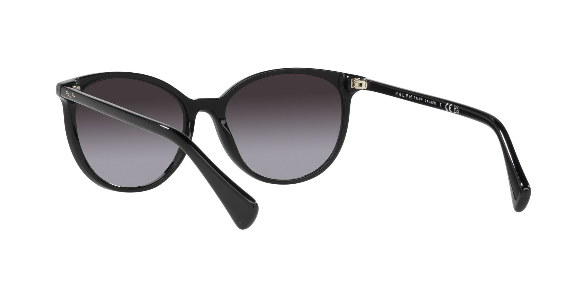 Sunglasses Ralph RA 5296 (500187) color nero lucido shape round lenses grigio sfumato