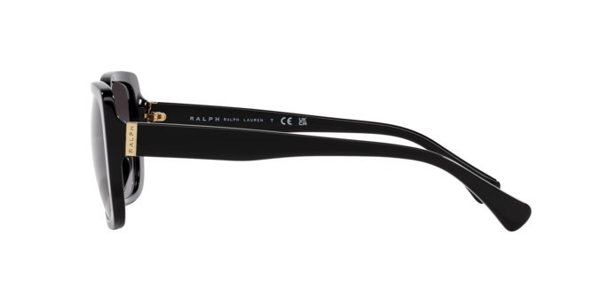 Sunglasses Ralph RA 5298U (50018G) color nero lucido shape rectangle lenses grigio sfumato