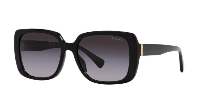 Sunglasses Ralph RA 5298U (50018G) color nero lucido shape rectangle lenses grigio sfumato