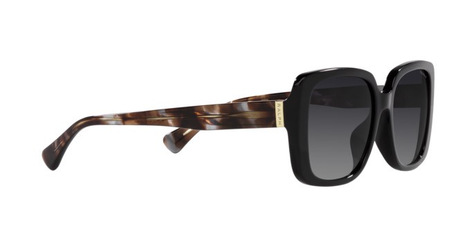 Sunglasses Ralph RA 5298U (5001T3) color nero lucido shape rectangle lenses gradient polarized  grey