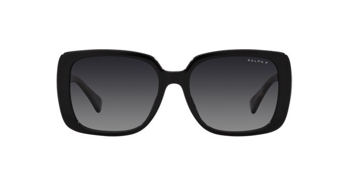 Sunglasses Ralph RA 5298U (5001T3) color nero lucido shape rectangle lenses gradient polarized  grey