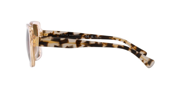 Sunglasses Ralph RA 5298U (6072T5) color marrone chiaro trasparente shape rectangle lenses polarized marrone sfumata