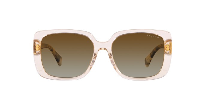 Sunglasses Ralph RA 5298U (6072T5) color marrone chiaro trasparente shape rectangle lenses polarized marrone sfumata