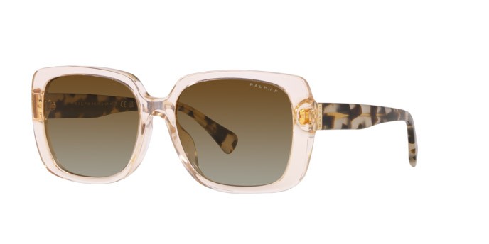 Sunglasses Ralph RA 5298U (6072T5) color marrone chiaro trasparente shape rectangle lenses polarized marrone sfumata
