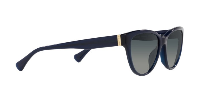 Sonnenbrillen Ralph RA 5299U (60594U) farbe blu opalino brillante form oval gläser gradient polar blue