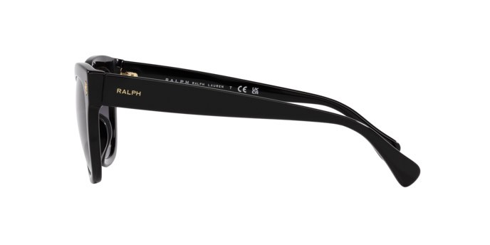 Sunglasses Ralph RA 5301U (50018G) color nero lucido shape oval lenses grigio sfumato
