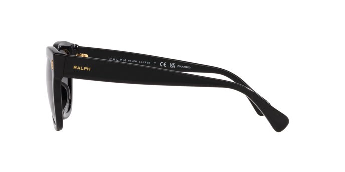 Sunglasses Ralph RA 5301U (5001T3) color nero lucido shape oval lenses gradient polarized grey