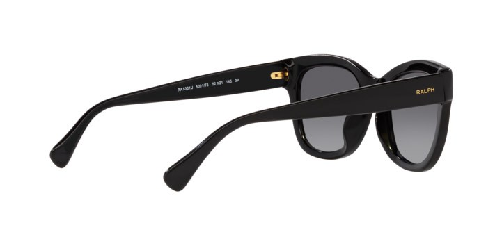 Sunglasses Ralph RA 5301U (5001T3) color nero lucido shape oval lenses gradient polarized grey