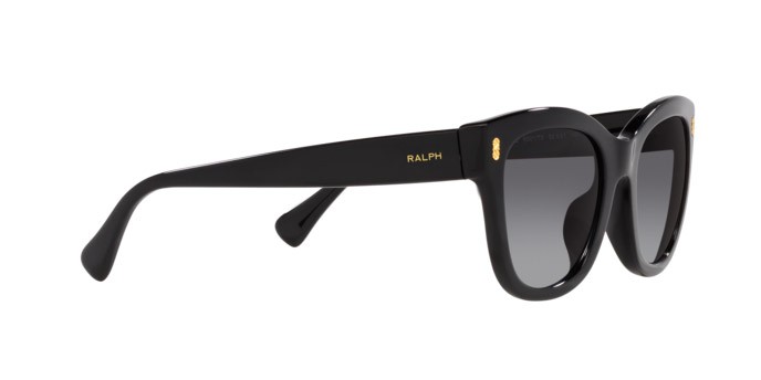 Sunglasses Ralph RA 5301U (5001T3) color nero lucido shape oval lenses gradient polarized grey