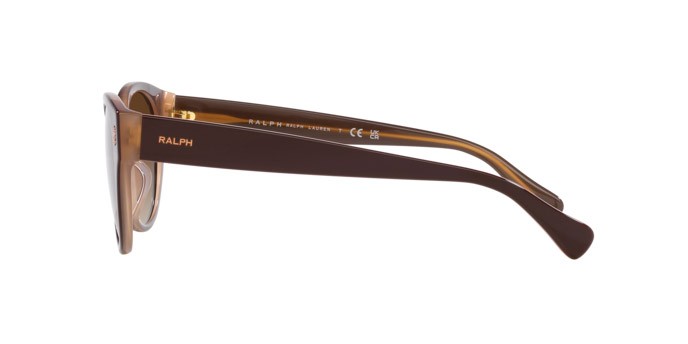 Sonnenbrillen Ralph RA 5302U (606513) farbe shiny brown on milky brown form rund gläser marrone sfumato