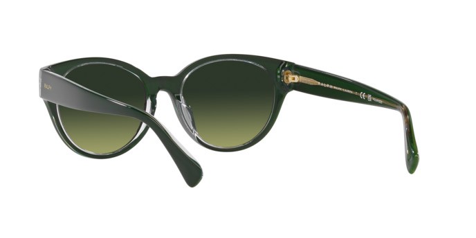 Sonnenbrillen Ralph RA 5302U (6071T4) farbe shiny green on crystal form rund gläser gradient green polarized