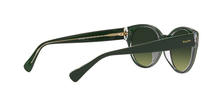 Sonnenbrillen Ralph RA 5302U (6071T4) farbe shiny green on crystal form rund gläser gradient green polarized