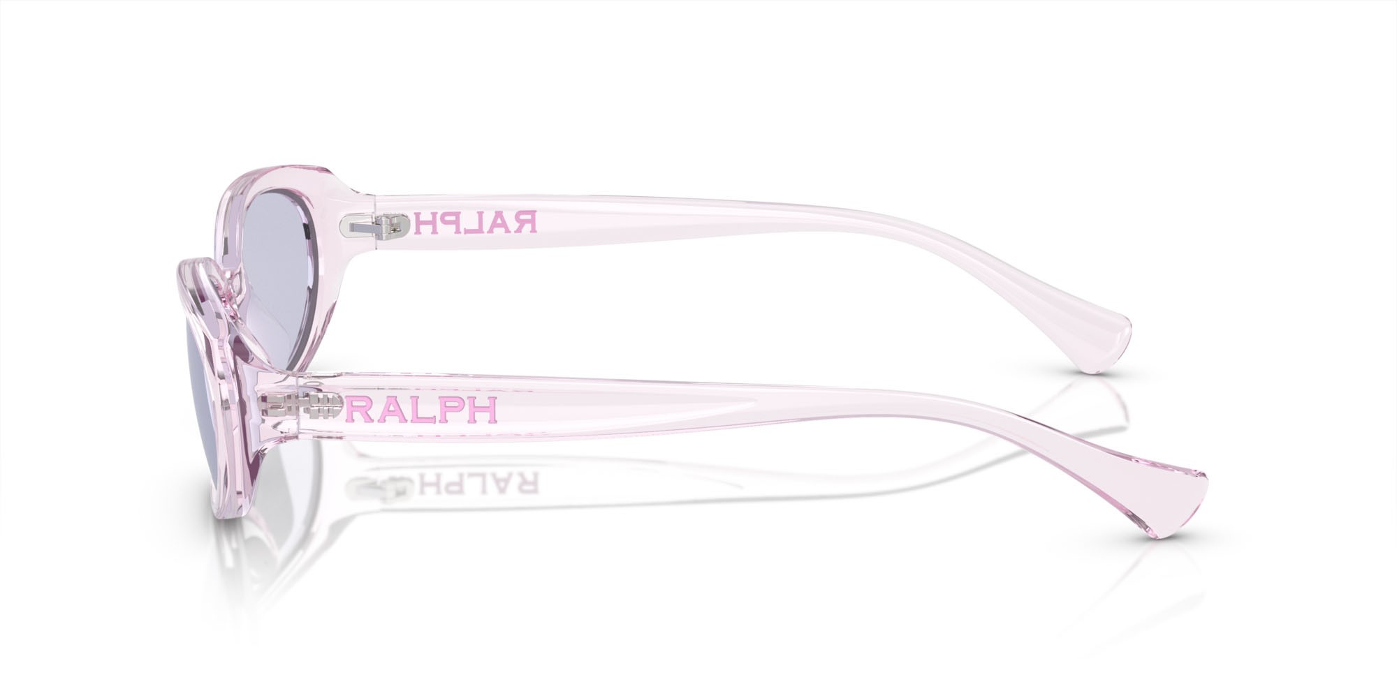 Occhiali da sole Ralph RA 5306U (61211A) colore lilla trasparente lucido forma ovale lenti viola