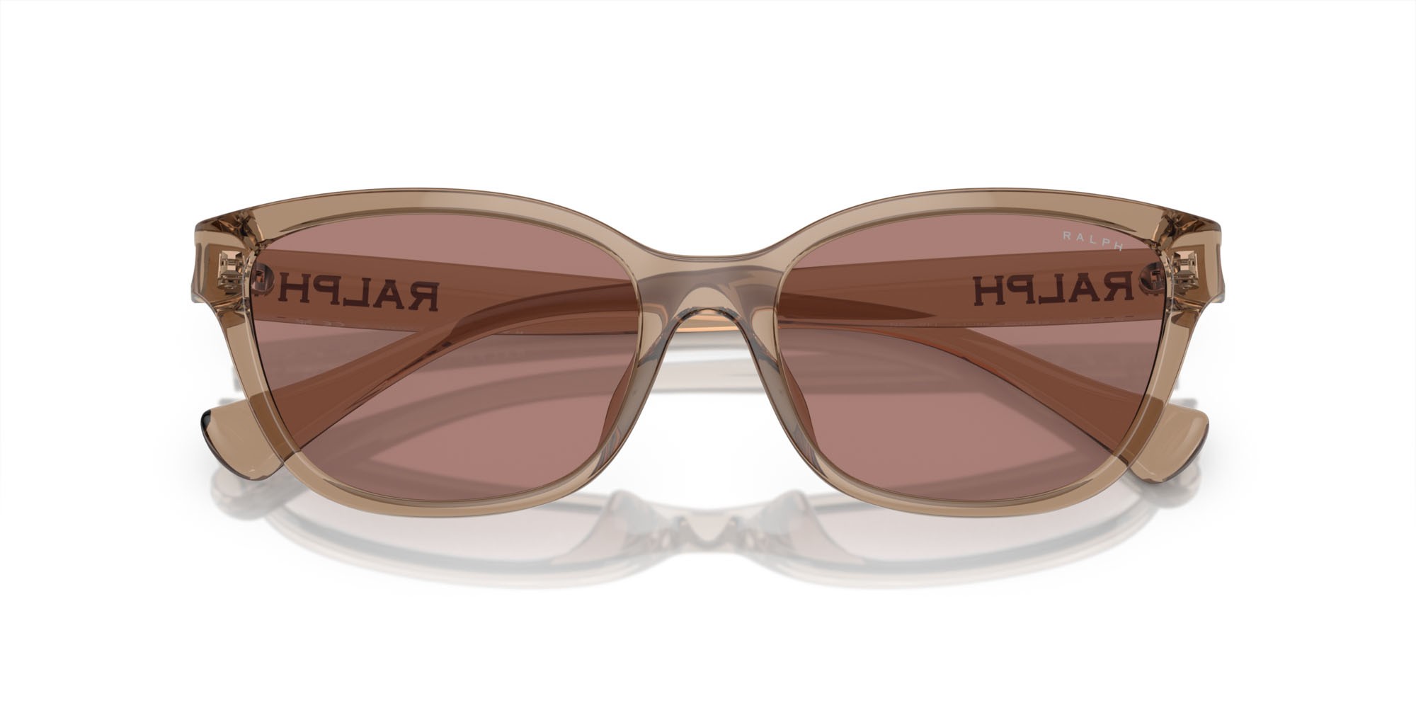 Sonnenbrillen Ralph RA 5307U (612073) farbe beige trasparente lucido form cat-eye gläser rosa chiaro marrone