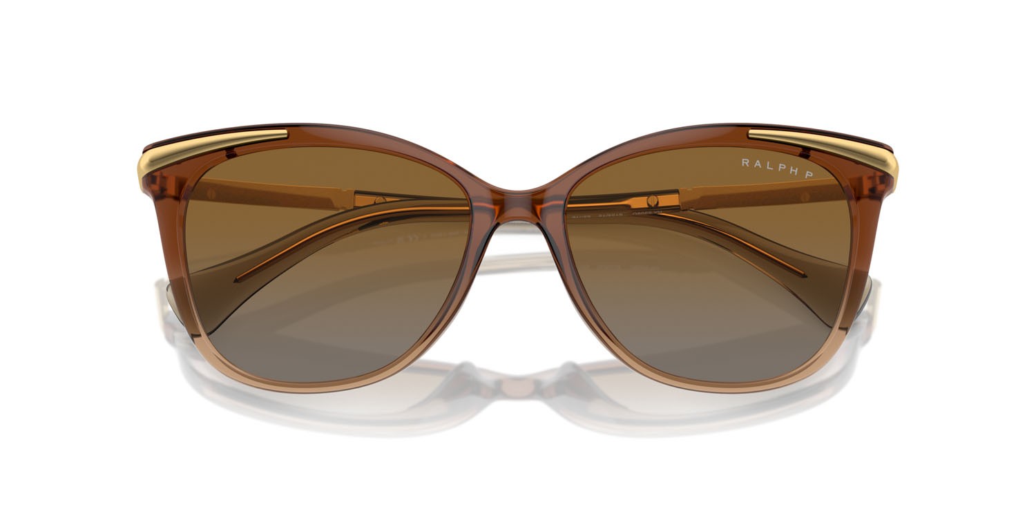 Sunglasses Ralph RA 5309U (6133T5) color marrone chiaro trasparente shape square lenses polar marrone sfumata