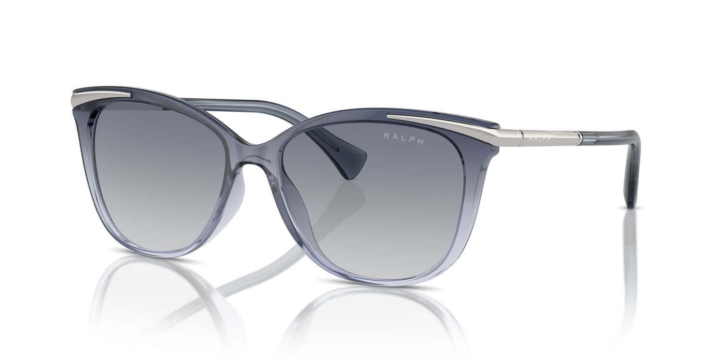 Sunglasses Ralph RA 5309U (615035) color transparent blue varnish shape square lenses grigio chiaro sfumato