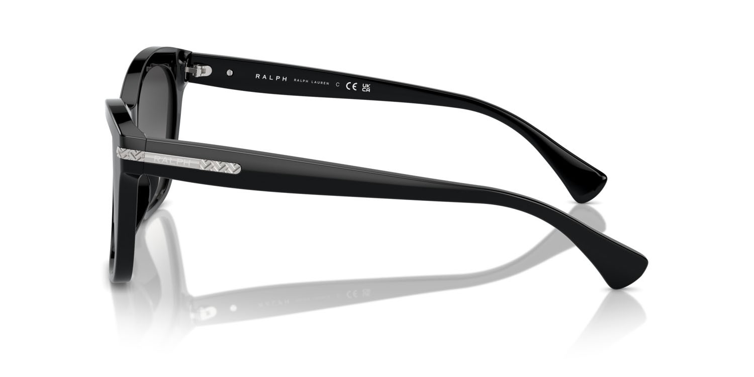 Sunglasses Ralph RA 5310U (50018G) color nero lucido shape square lenses grigio sfumato