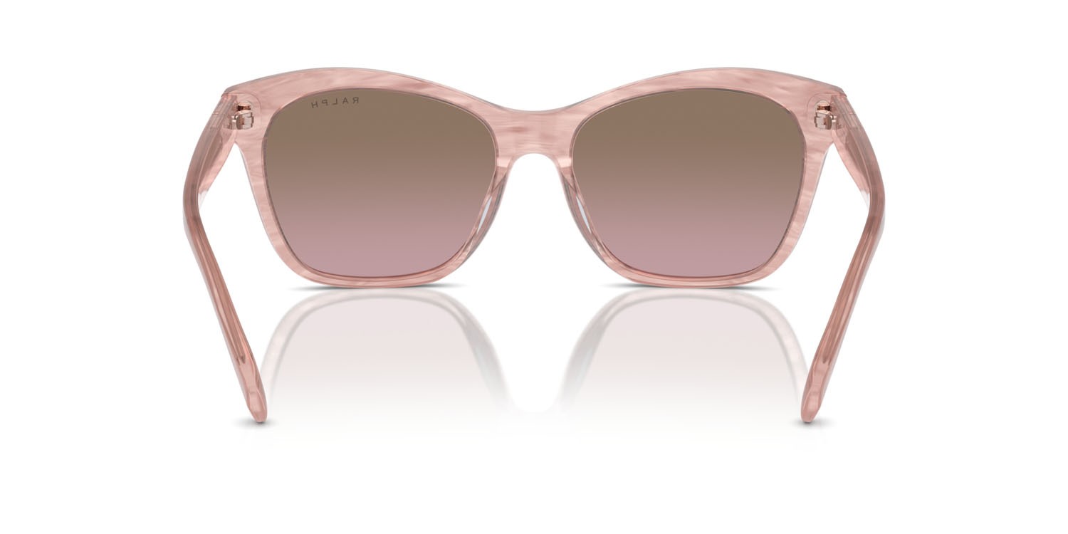 Sunglasses Ralph RA 5310U (615314) color rosa brillante striato shape square lenses marrone sfumato rosa