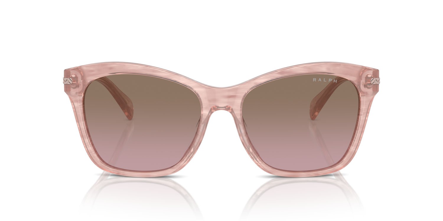 Sunglasses Ralph RA 5310U (615314) color rosa brillante striato shape square lenses marrone sfumato rosa