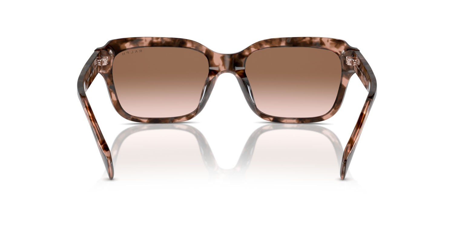 Sunglasses Ralph RA 5312U (605813) color rosa lucido havana shape rectangle lenses marrone sfumato
