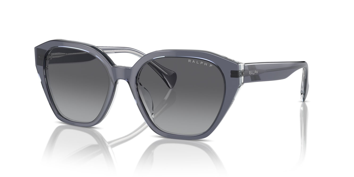 Sunglasses Ralph RA 5315U (6187T3) color grigio trasparente shape cat eye lenses polar grigia sfumata