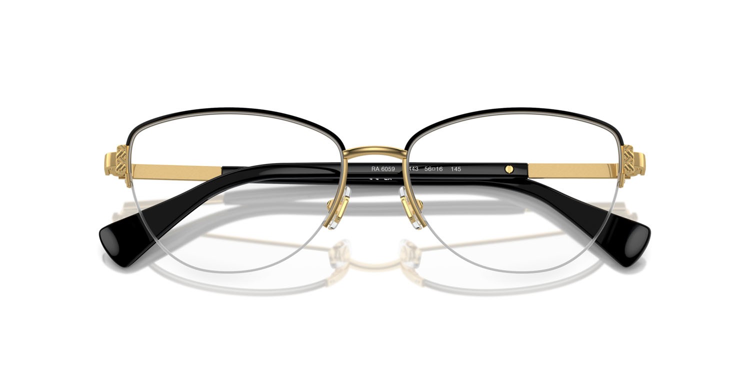 Occhiali da vista Ralph RA 6059 (9443) colore oro lucido forma cat eye lenti lente demo