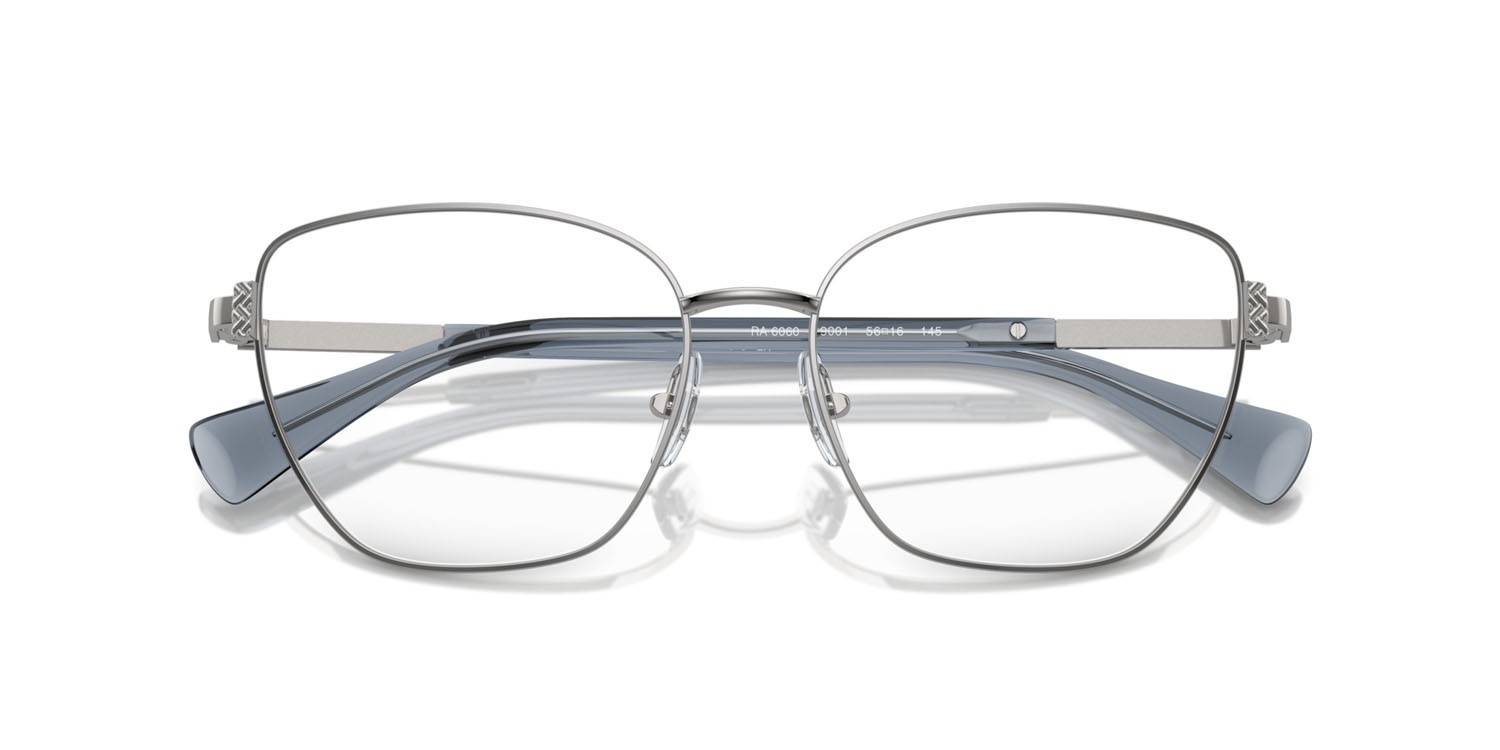Occhiali da vista Ralph RA 6060 (9001) colore argento lucido forma cat eye lenti lente demo
