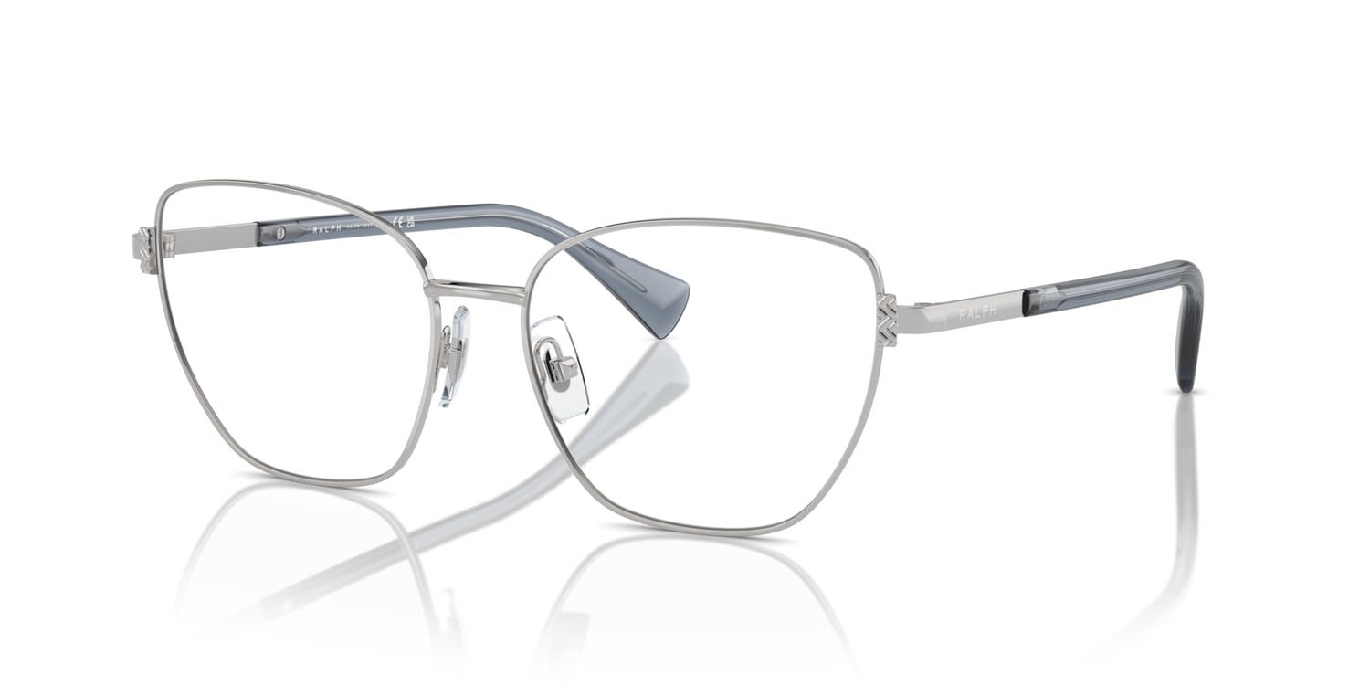 Occhiali da vista Ralph RA 6060 (9001) colore argento lucido forma cat eye lenti lente demo