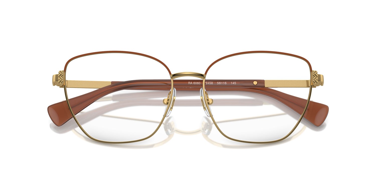 Eyeglasses Ralph RA 6060 (9458) color oro lucido shape cat eye lenses lente demo