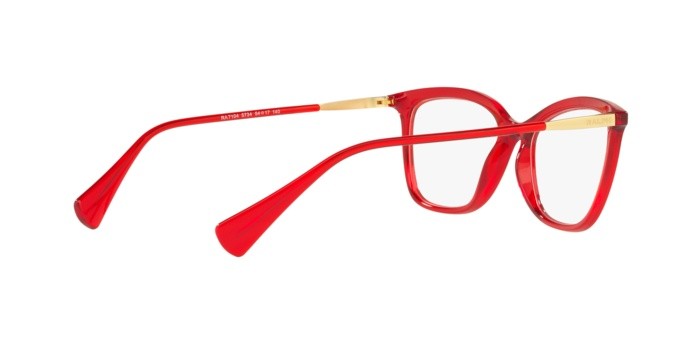 Brillen Ralph RA 7104 (5734) farbe trasparent red form schmetterling gläser demo lens