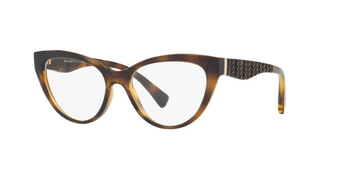 Brillen Ralph RA 7106 (5003) farbe dark havana form cat-eye gläser demo lens