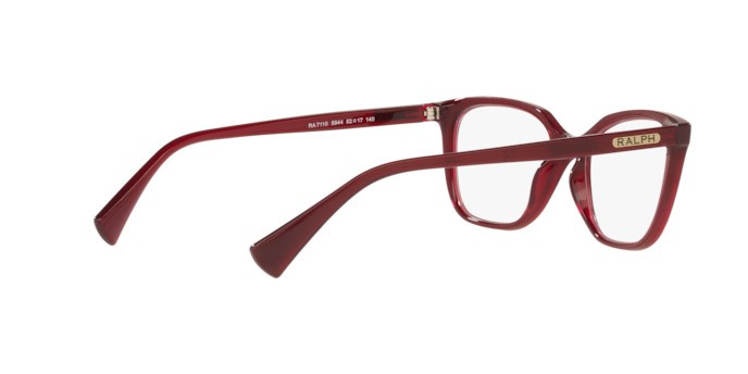 Brillen Ralph RA 7110 (5944) farbe shiny transparent burgundy form quadratisch gläser demo lens