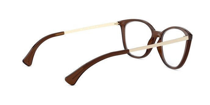 Brillen Ralph RA 7114 (5798) farbe dark trasparent brown form cat-eye gläser demo lens