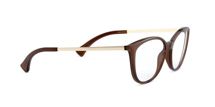 Brillen Ralph RA 7114 (5798) farbe dark trasparent brown form cat-eye gläser demo lens