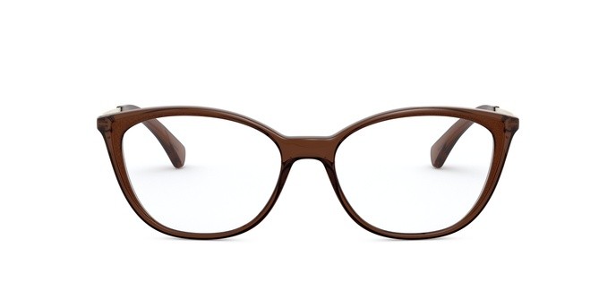 Brillen Ralph RA 7114 (5798) farbe dark trasparent brown form cat-eye gläser demo lens