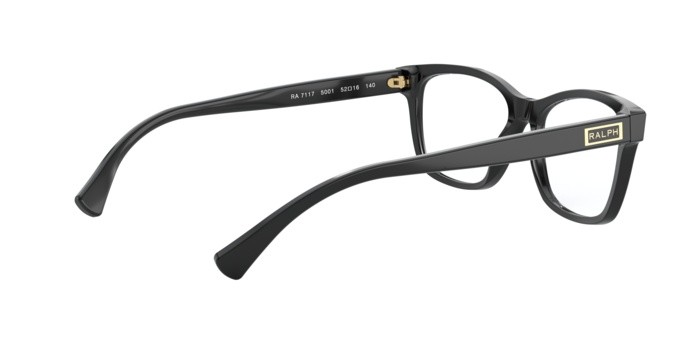 Brillen Ralph RA 7117 (5001) farbe black form quadratisch gläser demo lens