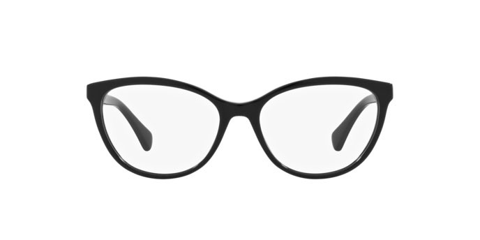 Brillen Ralph RA 7134 (5001) farbe shiny black form cat-eye gläser demo lens