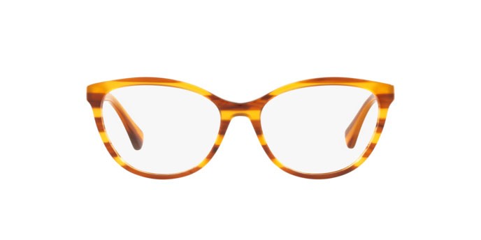 Brillen Ralph RA 7134 (5988) farbe striped brown honey form cat-eye gläser demo lens