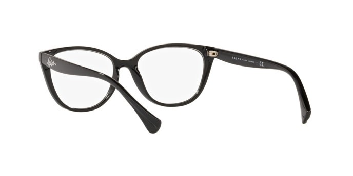 Brillen Ralph RA 7135 (5001) farbe shiny black form cat-eye gläser demo lens