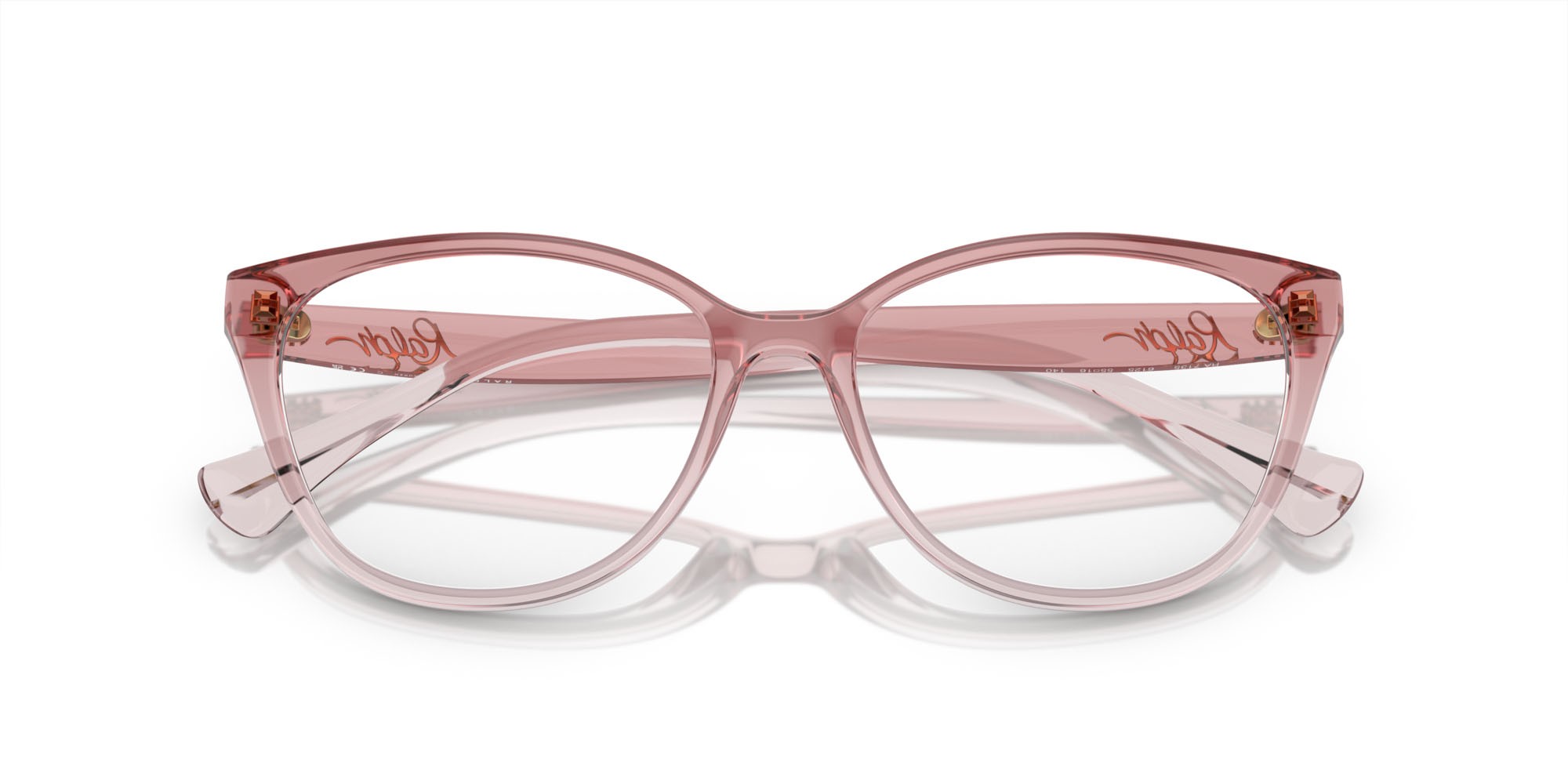 Eyeglasses Ralph RA 7135 (6125) color rosa brillante trasparente shape cat eye lenses lente demo